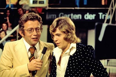 Jurgen Marcus Dieter Thomas Heck ZDF Show ''Hitparade'' Germany- 1970s Old Photo