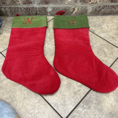 Target Monogram Christmas Stocking - Red With Green Top.  N, L, O, E  Available