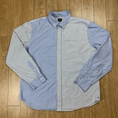 Todd Snyder Oxford Shirt Men 2XL Cocktail Striped Patchwork Button Down LS *READ