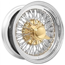 Chrome With Gold Accents La Wire Wheels Standard 72-spoke 13x7 Rims 4pcs D4 Chrome With Gold Accents La Wire Wheels Standard 72-spoke 13x7 Rims 4pcs D4