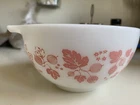 Pyrex Gooseberry 441 Cinderella Mixing Bowl 1.5 Qt White Pink Floral