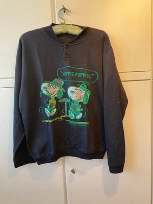 Vintage-Sweatshirt „Linus Yuppie Puppies“ in Dunkelblau, Größe 46. - Bild 1 von 4