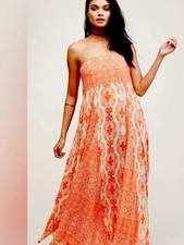 Free People women of water print maxi dress