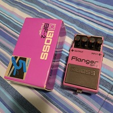 Boss BF-2 vintage Flanger made in Japan 1984 Green Label guitar pedal with box
