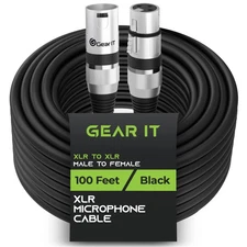 GEARit XLR Male to Female Microphone Cable 100 Feet, 1 Pack 3-Pin Balanced Sh...