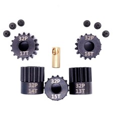 MakerDoIt 32P 5mm Pinion Gear Set 13T 14T 15T 16T 17T with Hex Small, Black 