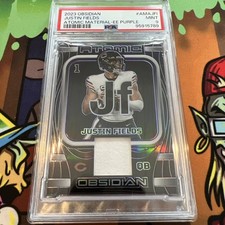 2023 Panini Obsidian Justin Fields Atomic Materials Patch Purple /75 PSA 9 POP 1