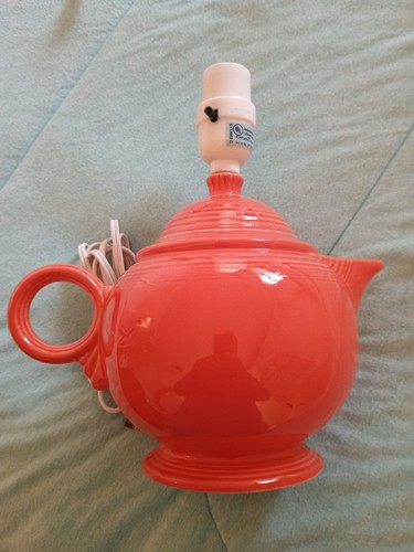 Fiesta® Fiesta Ware Teapot Lamp Persimmon Retired HLC USA Tested Fiestaware