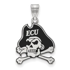 Sterling Silver LogoArt East Carolina University Pirate LG Pendant SS028ECU