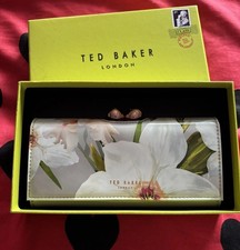 Ted Baker “Lavelle” Chatsworth Floral Leather Crystal Bobble Matinee Purse