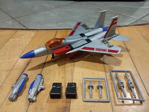 TRANSFORMERS STARSCREAM G1 KINGDAM 6 JET ROBO F-15  KO NEAR COMPLETE EXCELLENT