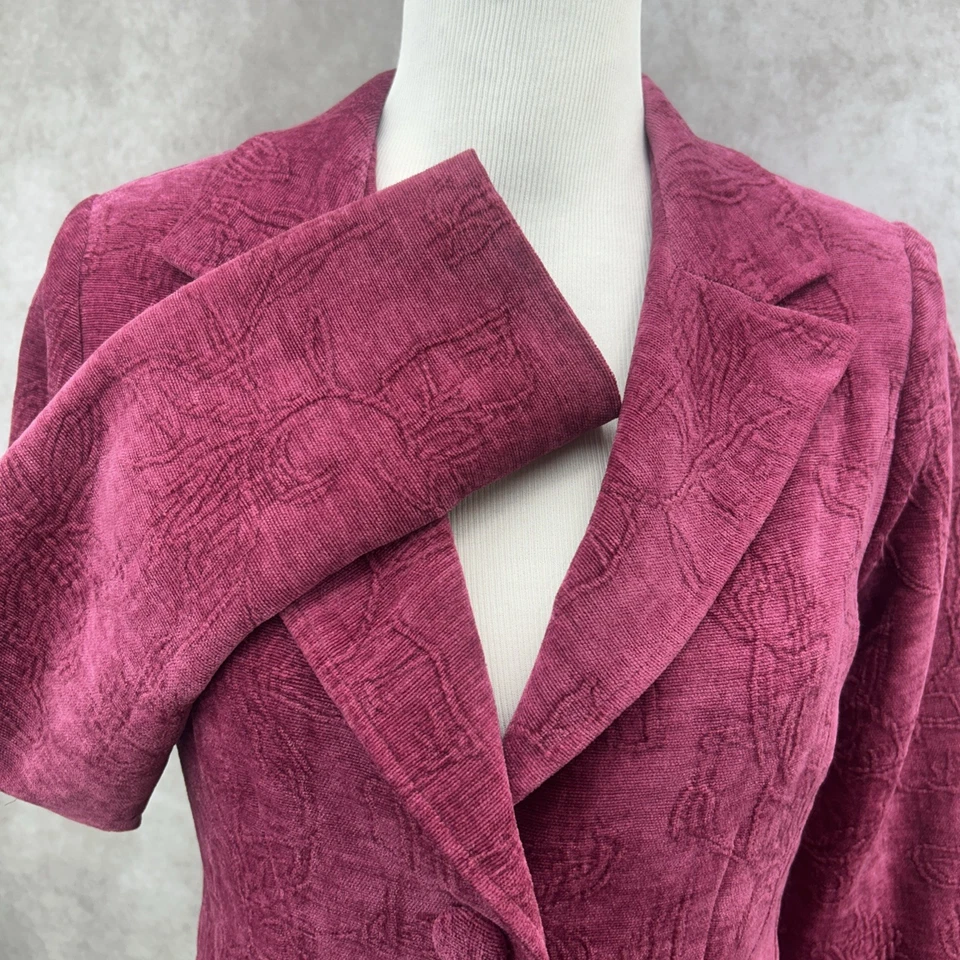 Chaqueta Blazer Hot Kiss Para Mujer Grande Tapiz Magenta Boho Bruja Phoebe Buffay Foto 2 de 4