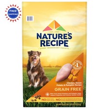Dry Dog Food Grain Free Chicken Sweet Potato Pumpkin Nature s Recipe 24 lb 3.12 per pound