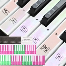 Piano Keyboard Stickers for 88/61/54 Keys, Letter Key Sticker Piano Pink Green
