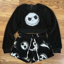 Hot Topic Disney Jack Nightmare Before Christmas Sz M PJ Pajama Lounge Set CUTE 
