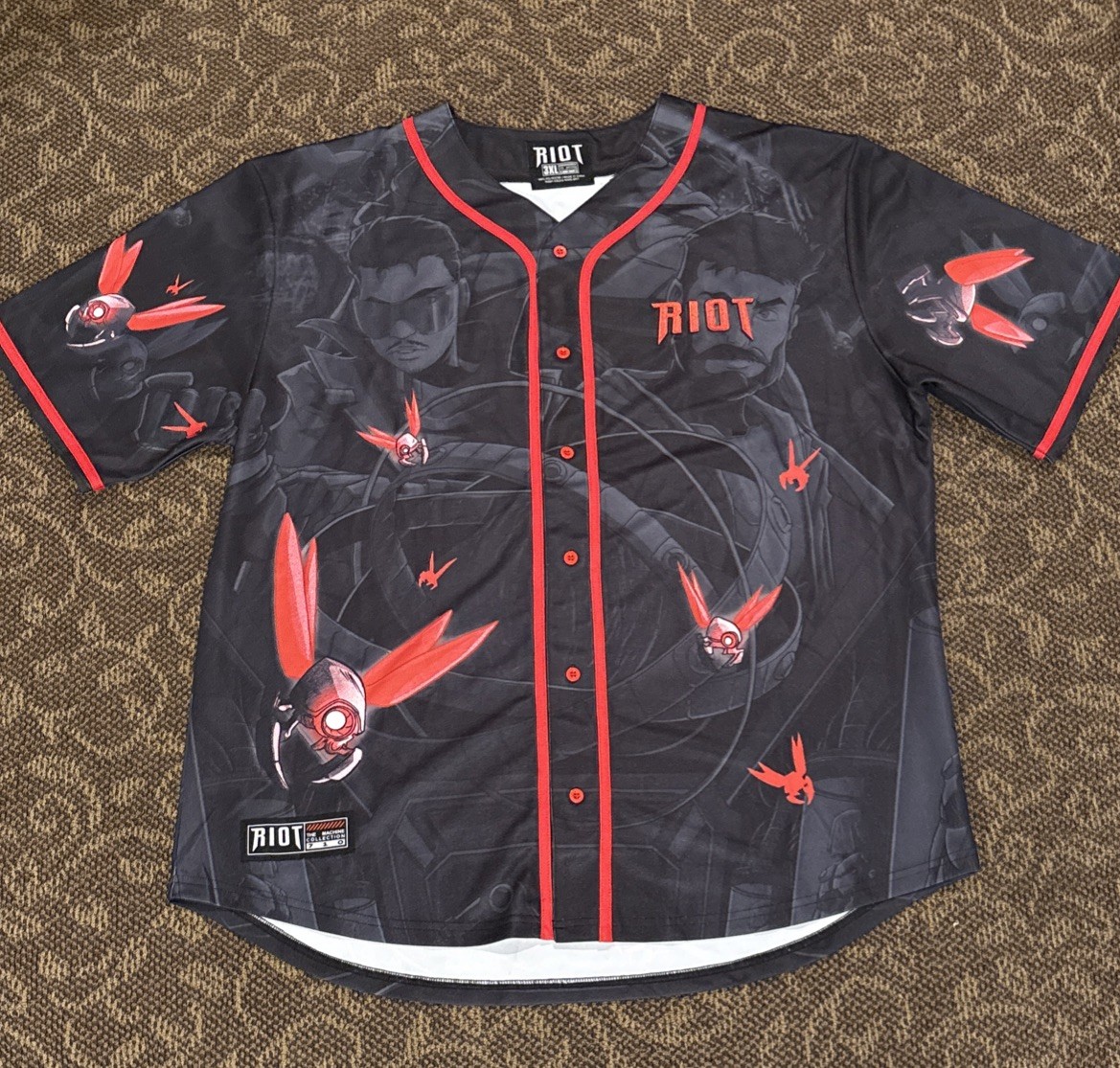 Riot Music The Machine Collection 710 Embroidered Button Up Black