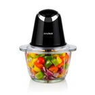 1L Mini Chopper with Glass Bowl  500W 2 Speed Food Processor Black