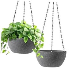 ch Hanging Planters for Indoor Plants, 2 Pack Hanging Planter, 8 In Gray