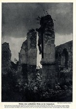 Ruinen einer zerschossenen Kirche an der Sommefront 1. WK