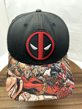 Deadpool Hat Cap Marvel Black Snapback Adult