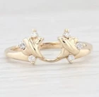 0.18ct Round Diamond Guard Enhancer Band Wedding Ring 14k Yellow Gold Plated