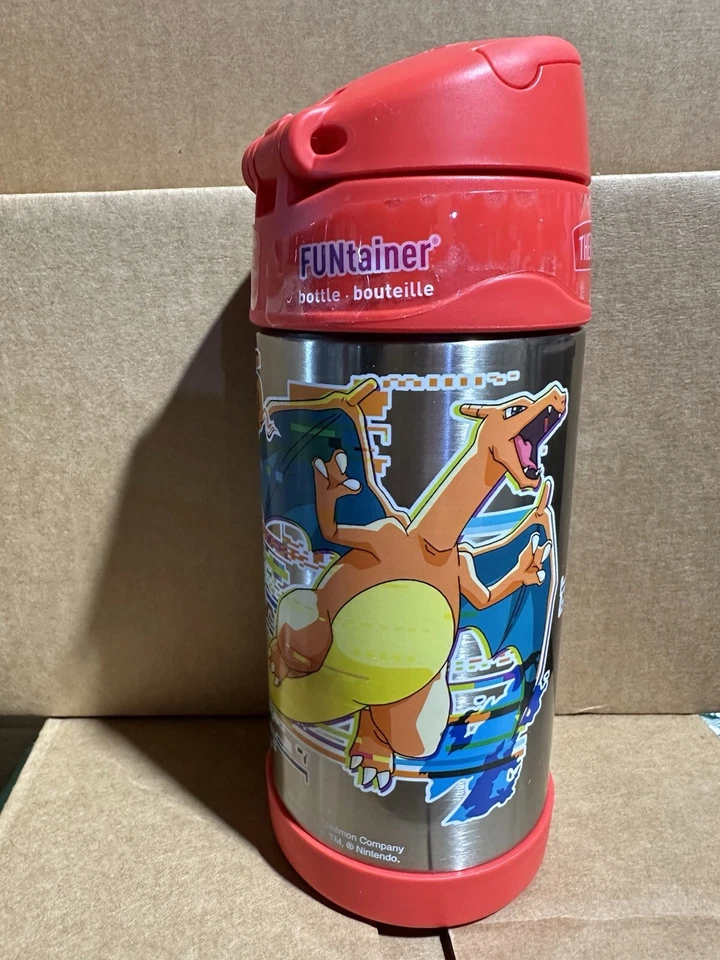 Thermos. Pokemon. Stainless Steel. 12oz. Built-in Straw Water Bottle - Image 2 of 4