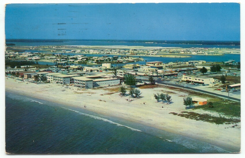 Treasure Island Petersburg FL 1950s Aerial View Postcard Florida