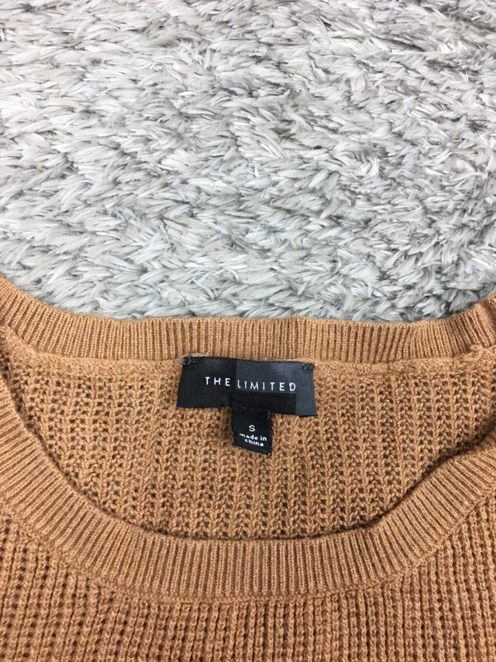 Suéter The Limited Mujer Talla Pequeña Marrón Manga Larga Tejido Manga 3/4 Foto 4 de 4