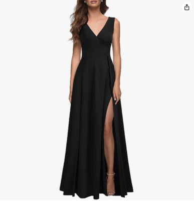 MUSHARE V Neck Sleeveless Split Formal Cocktail Party Prom Long Dress | eBay