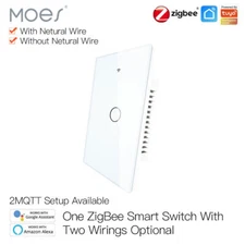MOES ZigBee Smart Light Switch Wall Touch Glass Panel Alexa Google APP Control