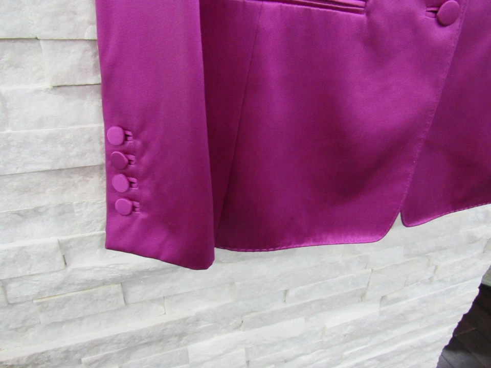 Rena Lange Violeta Satén Seda Blazer Chaqueta y Cuello Cortina Conjunto Tank Shell EE. UU. 6 Foto 4 de 4