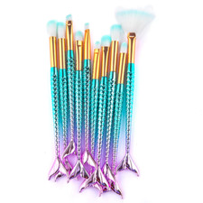 10/11pcs Makeup Brushes Kit Mermaid Theme Eyebrow Eyeliner Cosmetic Makeup Brush