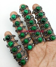 Malachite,Lapis,Moonstone Gemstone 925 sterling silver plated Boho Lot Rings
