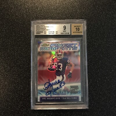 2000 Topps Finest Andre Reed Finest Moments Auto #FM15 BGS 9 Auto Bills ...