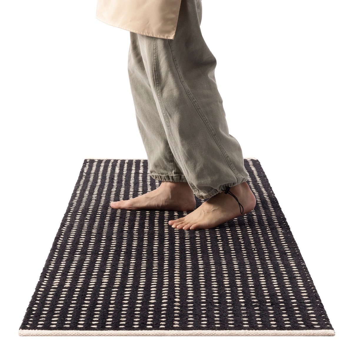 HOMELEVEL Tapis Cuisine Antidérapant 180x60 Cm - Coton Naturel Épais Lavable - Confort Devant Évier Beige/Marron