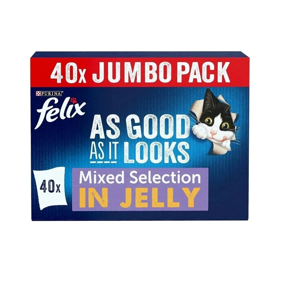 FELIX So gut wie es aussieht gemischte Auswahl in Gelee Katzennassfutter 40x85g