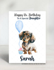 personalised birthday card Dog Dachshund Female Girls Wife Daughter Niece Friend