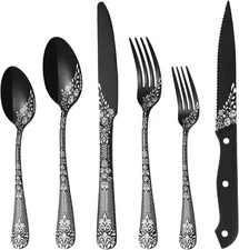 24-Piece Silverware Set for 4, Stainless Steel Flatware Cutlery, Kitchen Utensil