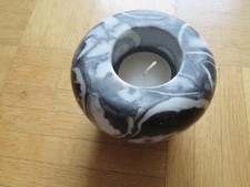 Bärbel Klaus Drexel Edelstein Teelicht Kerzen Halter Weißer Grauer Marmor Calcit