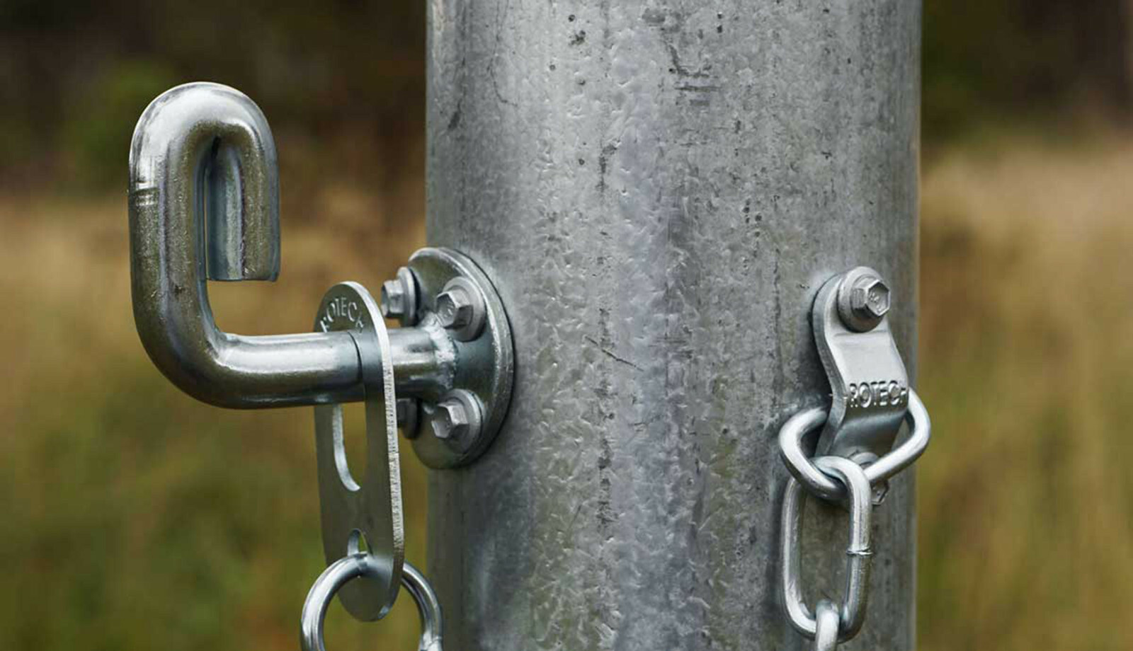 Farm Gate Oval Latch Kit Screw or Weld On 350mm Chain Rotech SORL350