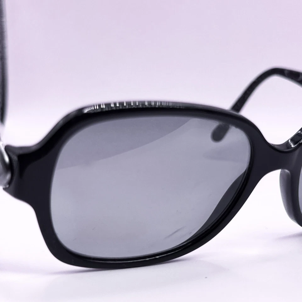 COACH Rectangle Sunglasses Womens Black Gray Monogram Logo Script READ - Image 3 of 4