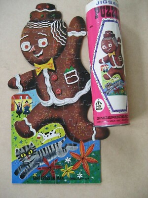 Vintage Harett-Gilmar GINGERBREAD MAN Jigsaw Puzzle TUBE Ottenheimer Fairy Tale