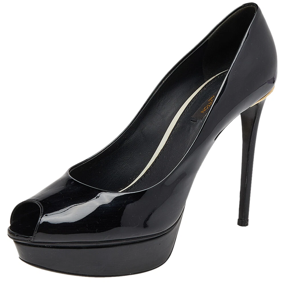 Louis vuitton black shop patent shoes