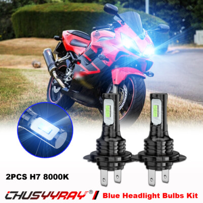 LED Headlight Bulbs Kit 8000K For Honda CBR600F4i 2001-2006
