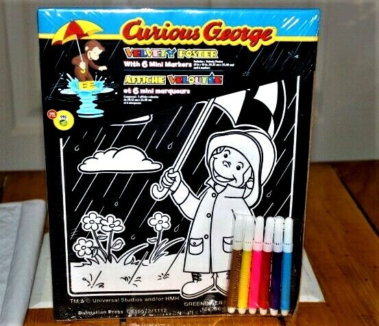 PBS Kids Curious George Velvety Art Poster 8x10