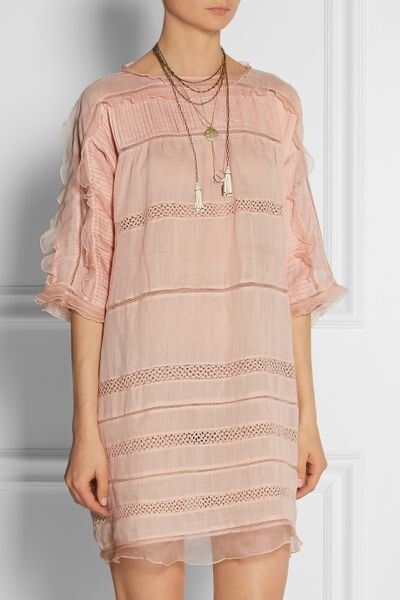 $940 ISABEL MARANT "Odrys" Ruffle Lace Dress SZ 4… - image 8