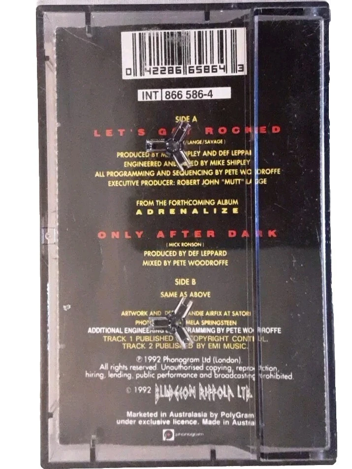 Def Leppard Let's Get Rocked Cassette Tape Single 1992 Bludgeon Riffola Tested - Image 3 of 4