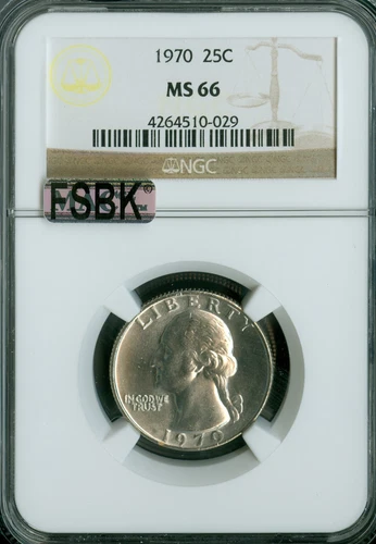 1970 WASHINGTON QUARTER NGC MS66 MAC FSBK FULL SPLIT BEAK SPOTLESS .
