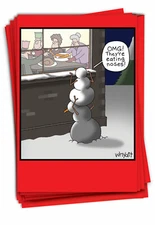 12 Funny Christmas Cards (1 Design, 12 Cards) - Eating Noses C4535XSG-B12