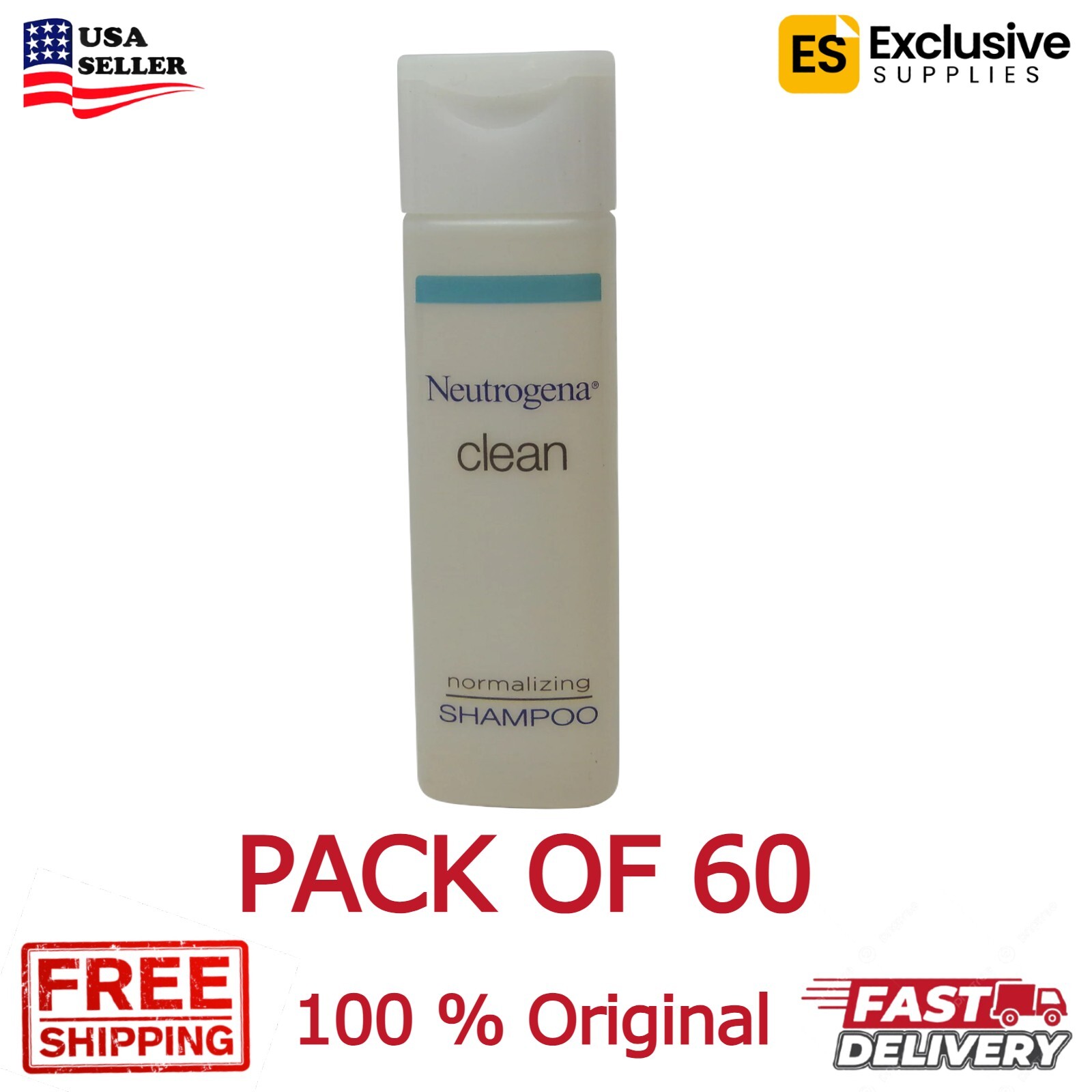 PACK DE 60 - Champú Normalizador Neutrogena Clean 0.8oz cada Botella.